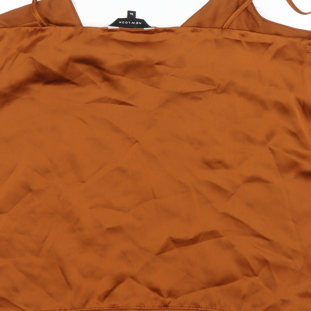 New Look Womens Brown Basic Blouse Size 14