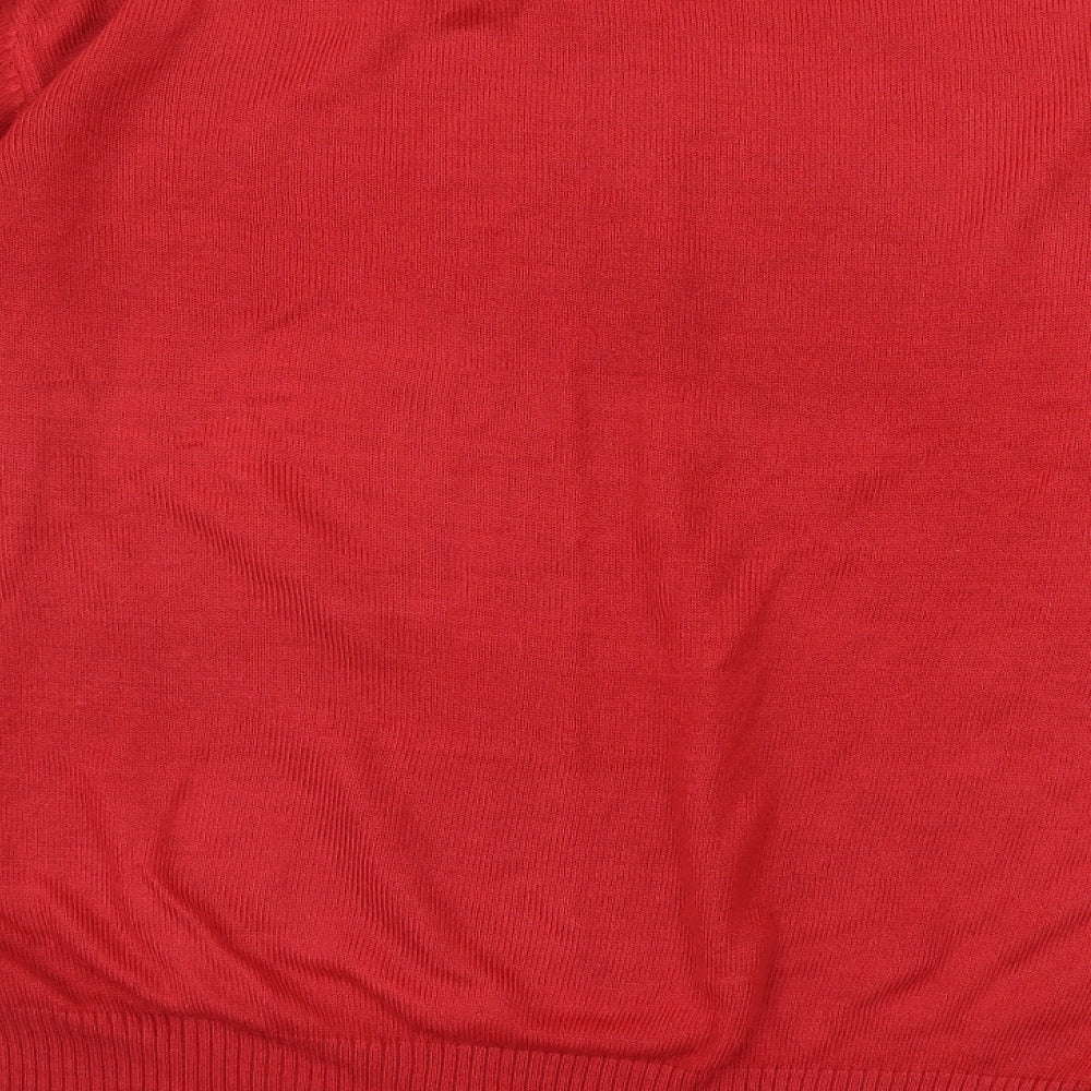 George Mens Red Knit Pullover Jumper Size M - Santa Ho Ho Ho