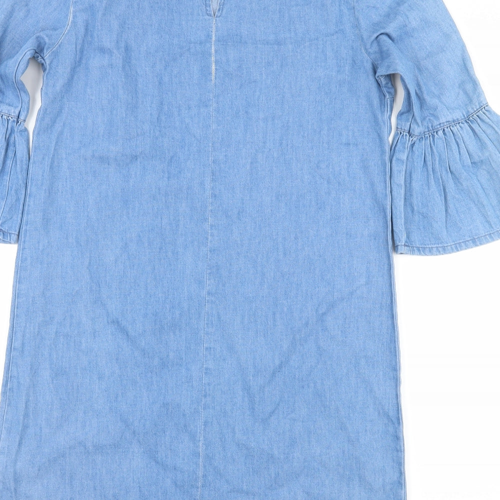 Denim & Co. Womens Blue Denim A-Line Size 6