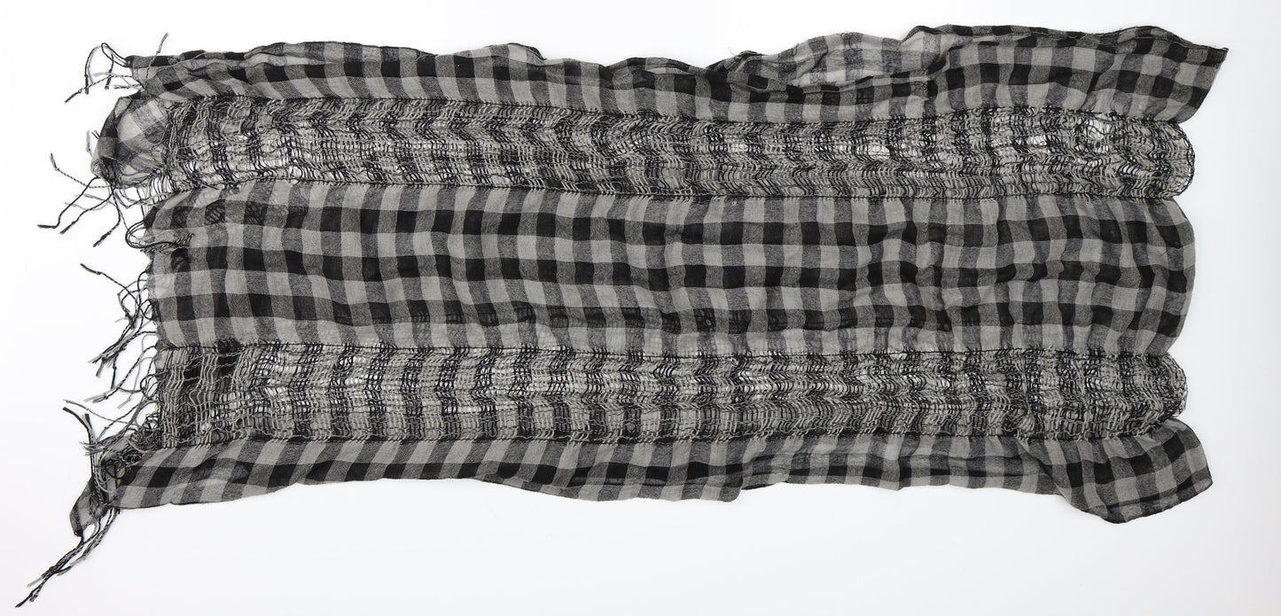 Preworn Womens Black Check Scarf