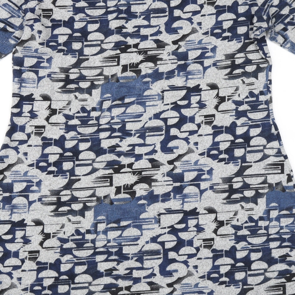 Cerulean Womens Grey Geometric Jumper Dress Size S