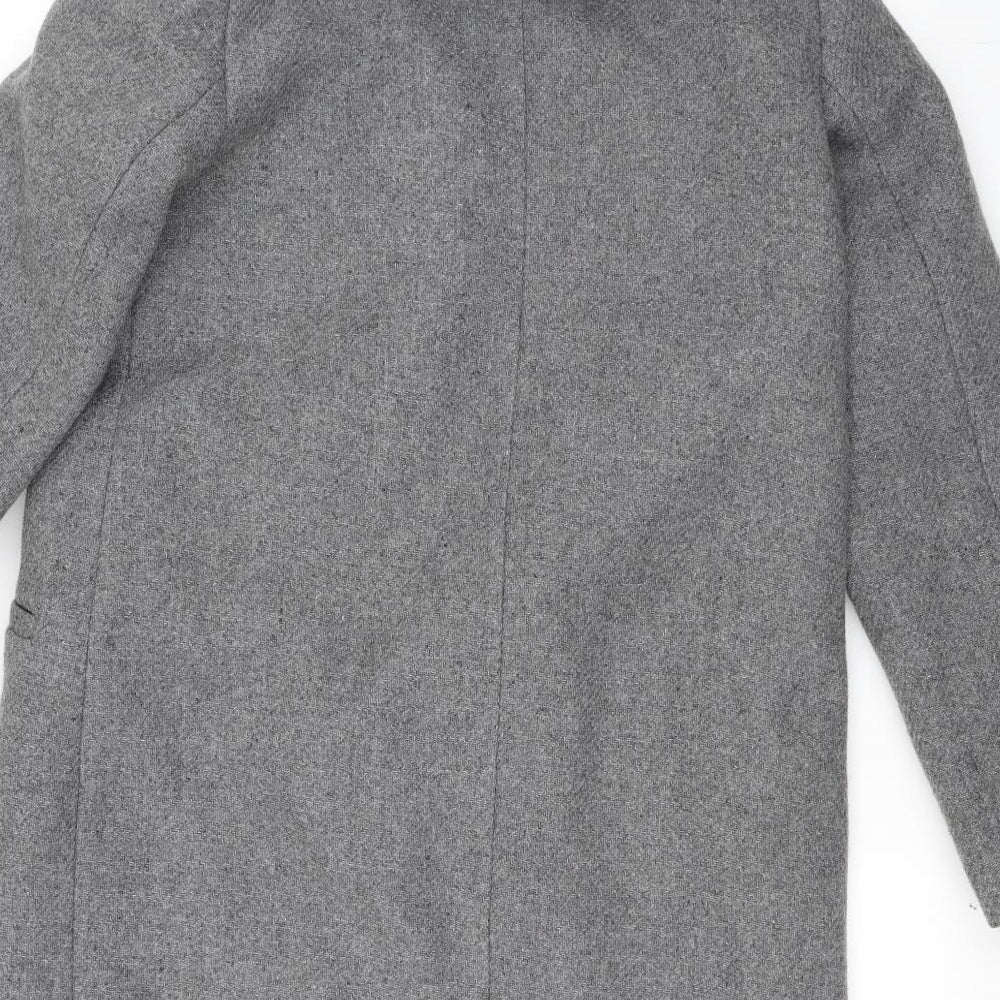 Preworn Womens Grey Overcoat Coat Size 38