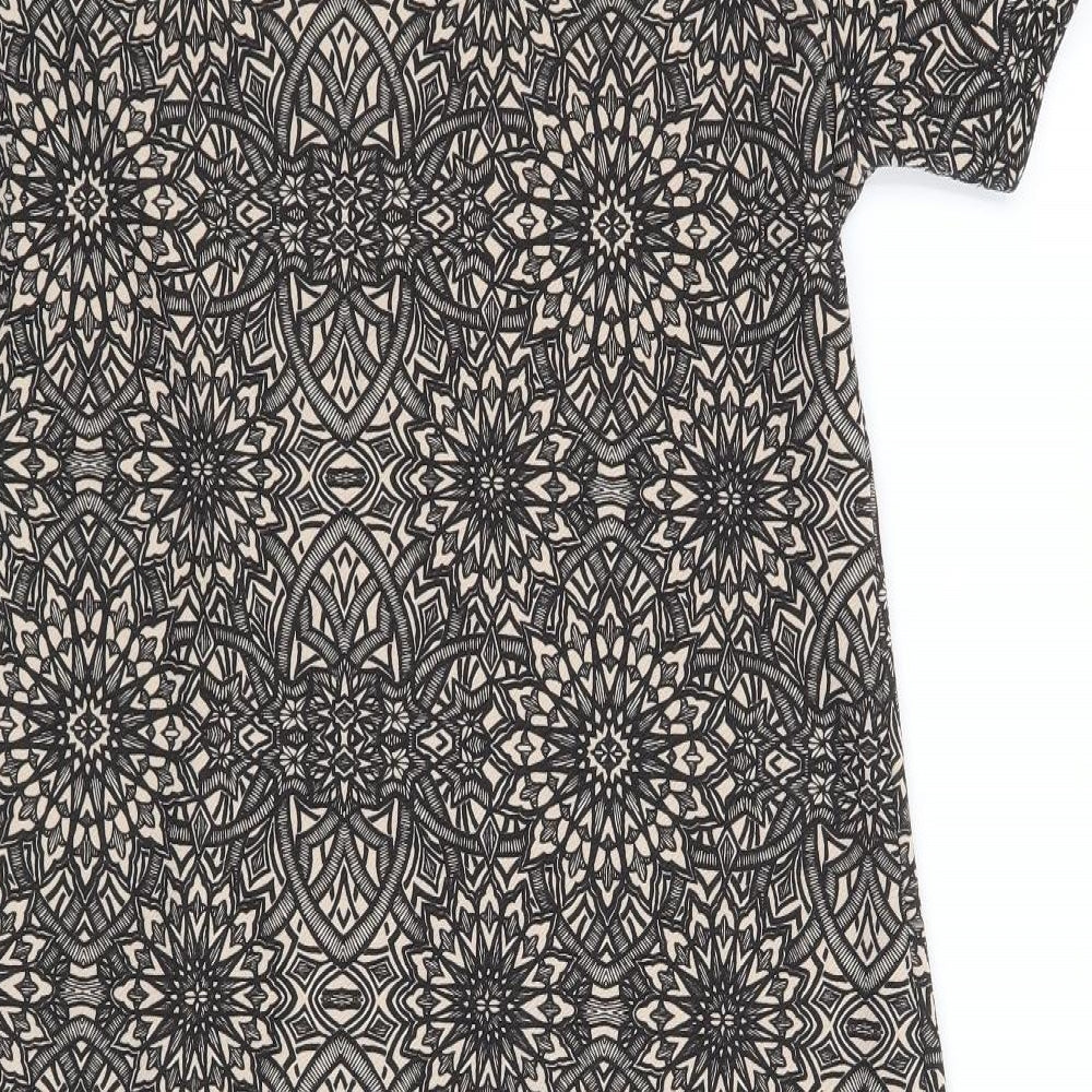 Boohoo Womens Black Geometric Bodycon Size 10