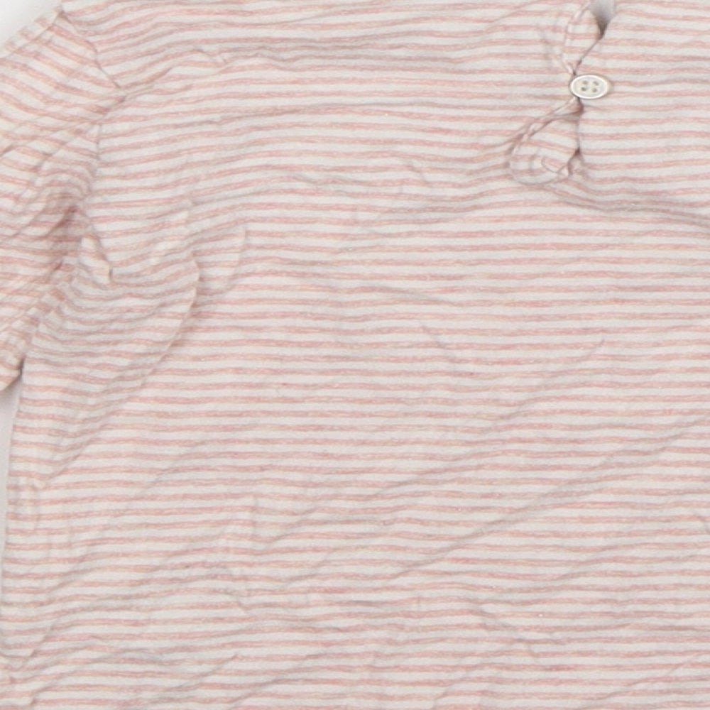 NEXT Girls Pink Striped Basic T-Shirt Size 3 Years