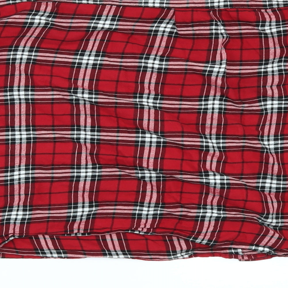 Divided by H&M Womens Red Check Kimono Button-Up Size 14