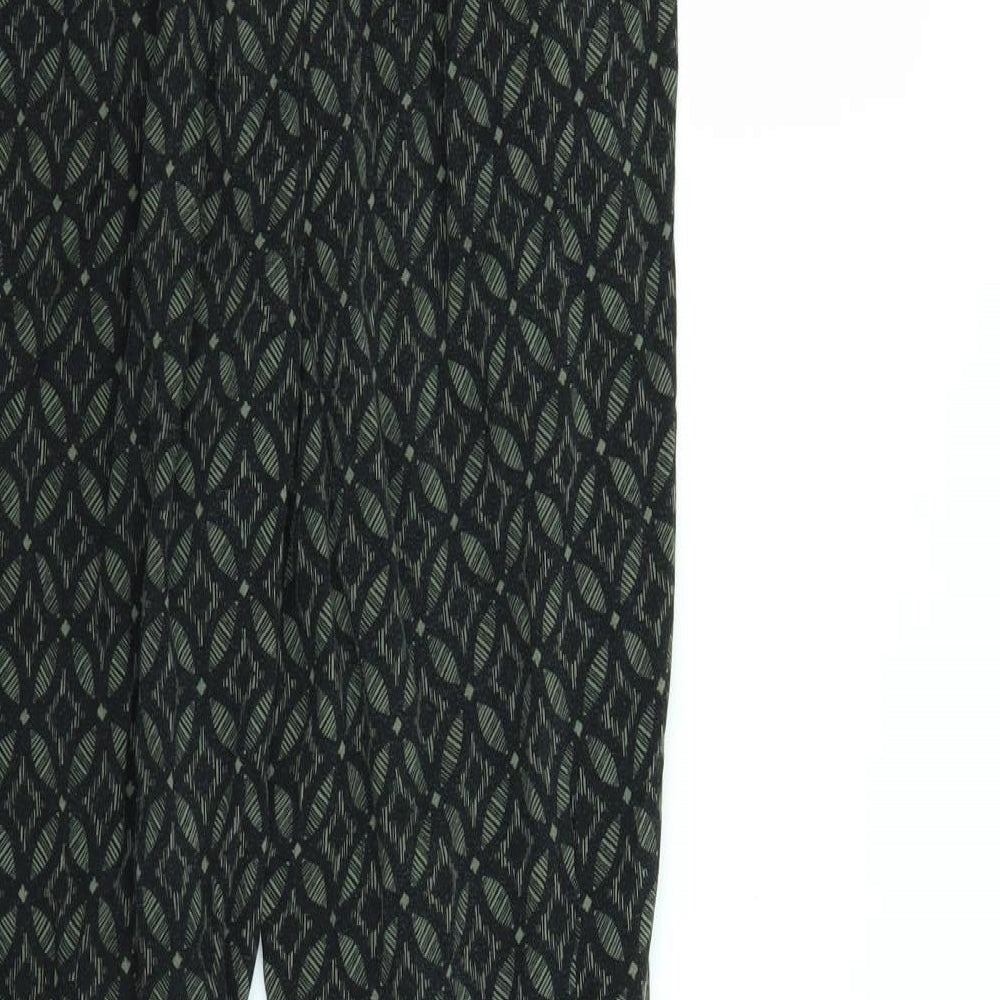 New Look Womens Gold Geometric Trousers Size 12 L26 in
