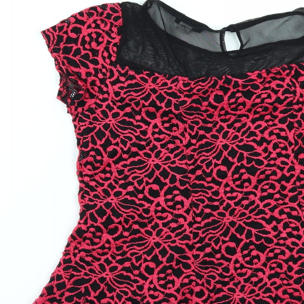 River Island Girls Pink Basic Blouse Size 11-12 Years - lace