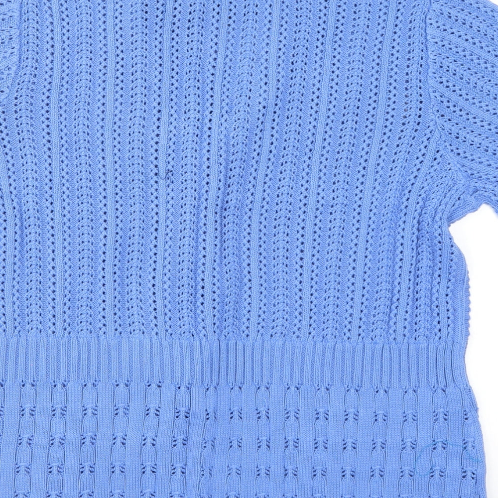 Gifford Fox Womens Blue Knit Cape Jumper Size 18