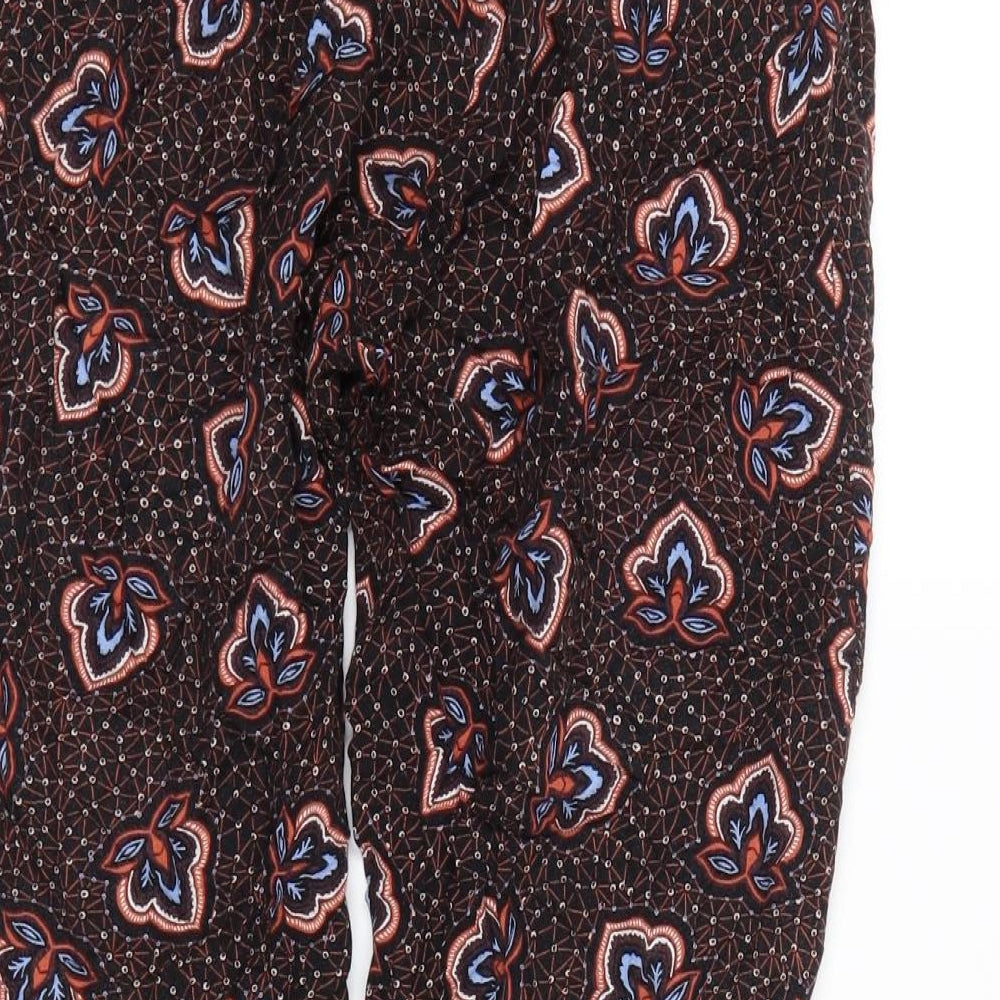 H&M Womens Brown Floral Bloomer Trousers Size 4