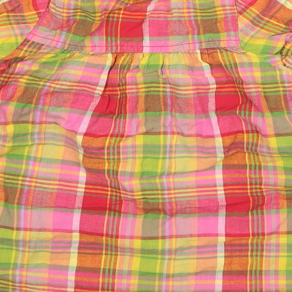 NEXT Girls Pink Check Shirt Dress Size 6-9 Months
