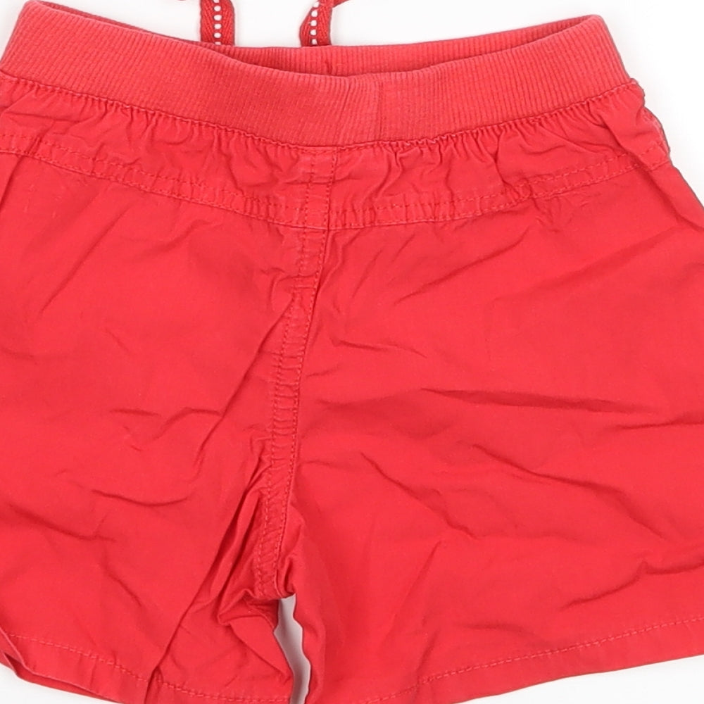 F&F Girls Red Cargo Trousers Size 9-12 Months