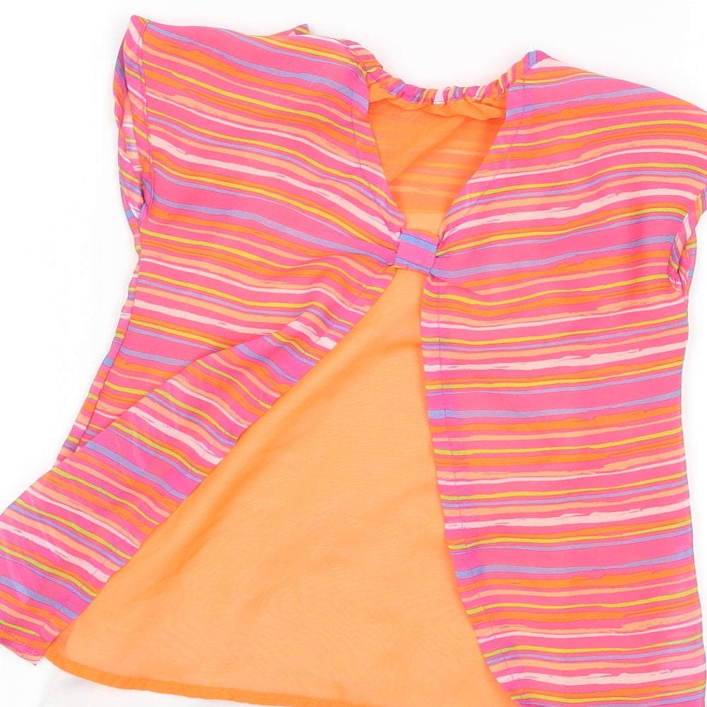 Healthtex Girls Pink Striped Basic T-Shirt Size 4 Years