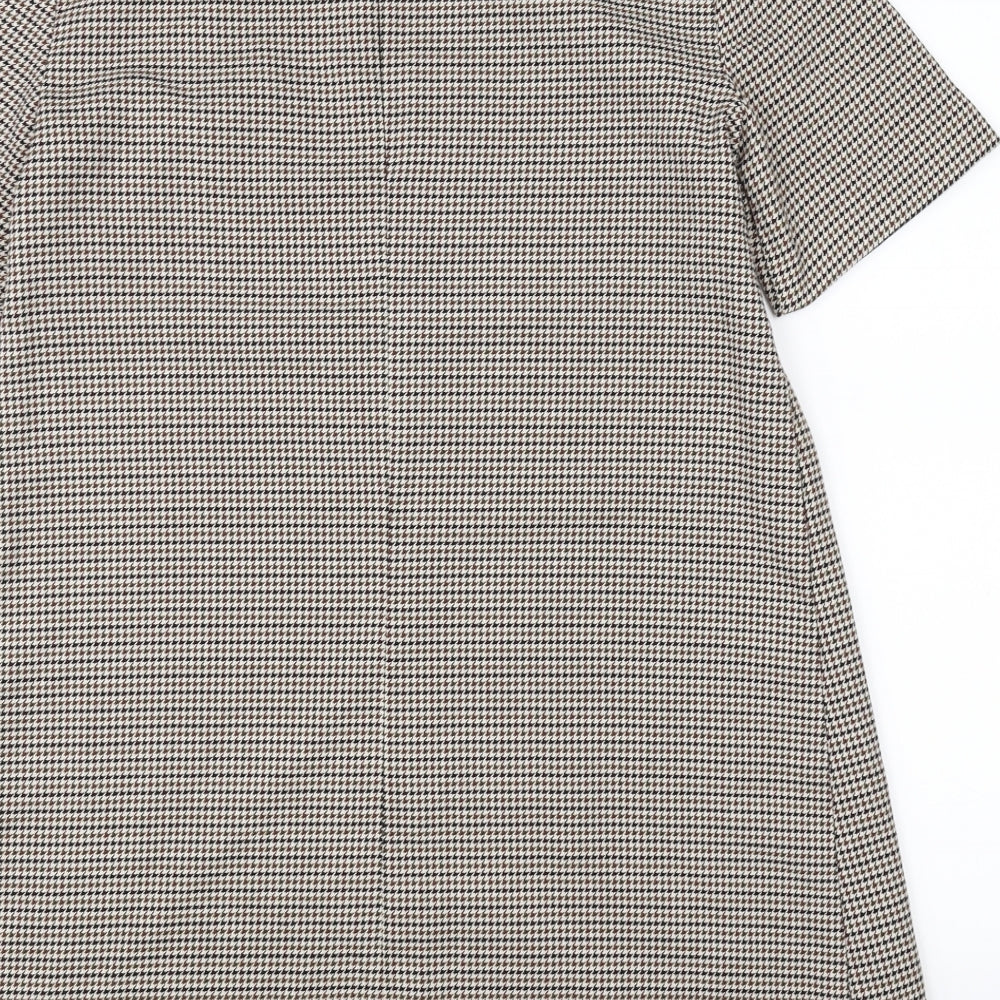 Avenue Womens Brown Gingham A-Line Size 12