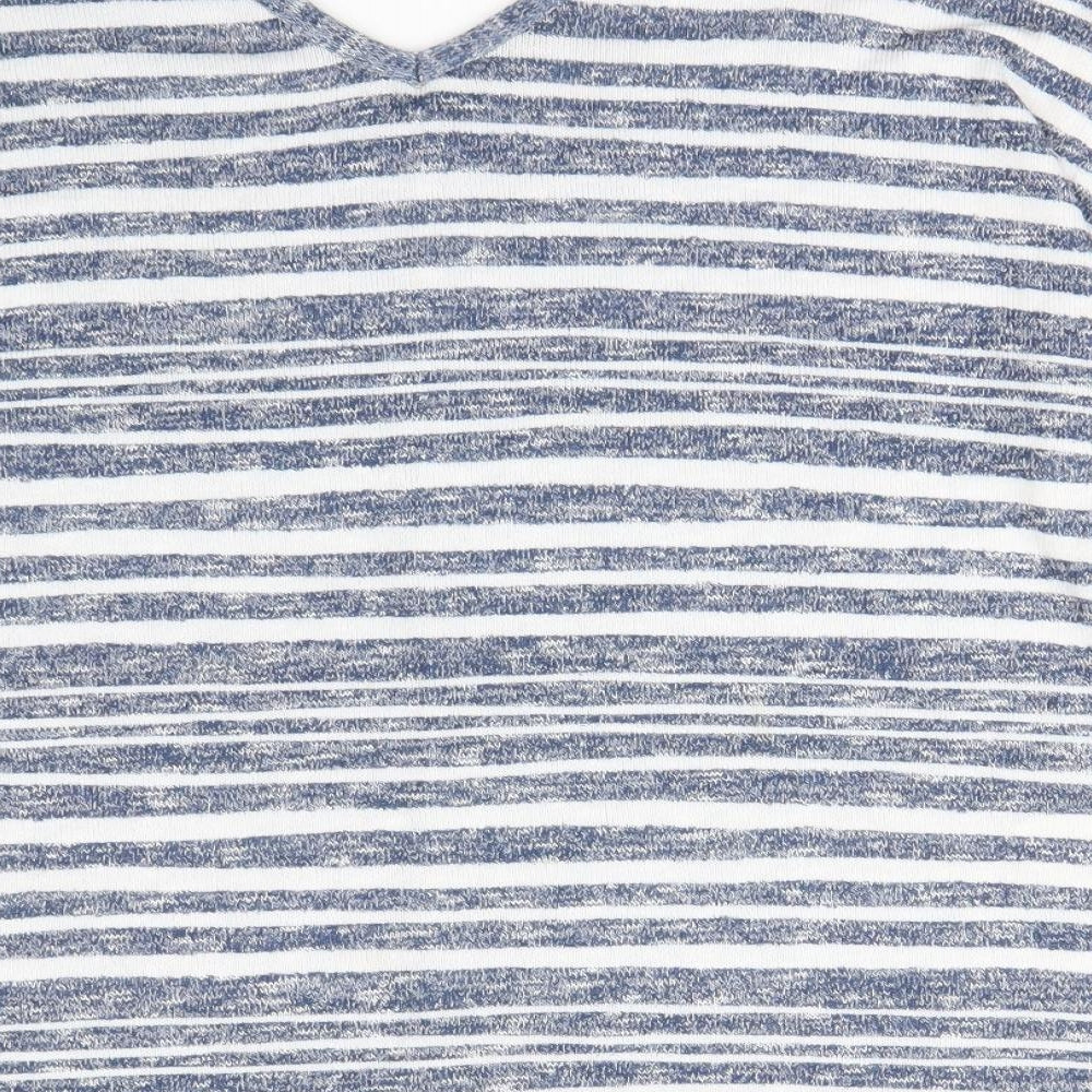 TU Womens Blue Striped Pullover Sweatshirt Size 8