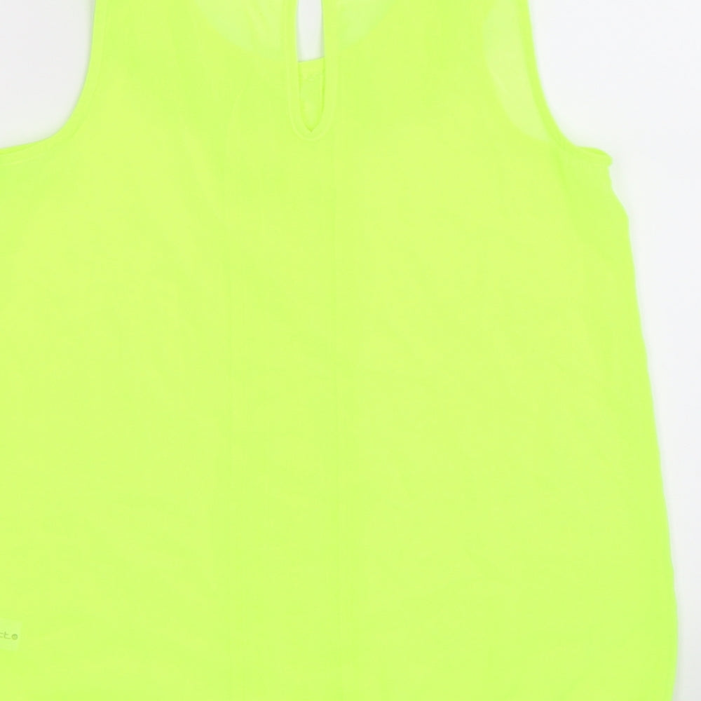 Select Womens Yellow Floral Chiffon Tunic Tank Size 6 - neon