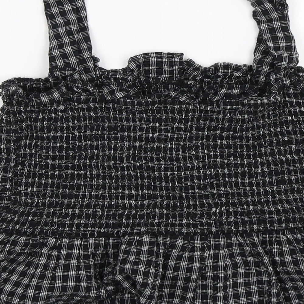 FOREVER 21 Womens Grey Check Cropped Tank Size L