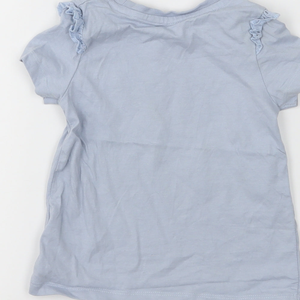 Nutmeg Girls Blue Jersey Basic T-Shirt Size 2-3 Years