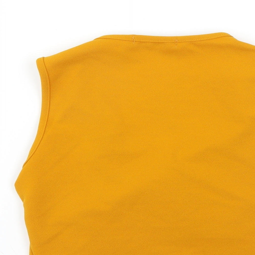 Select Womens Yellow Basic Blouse Size 10 - CROPPED