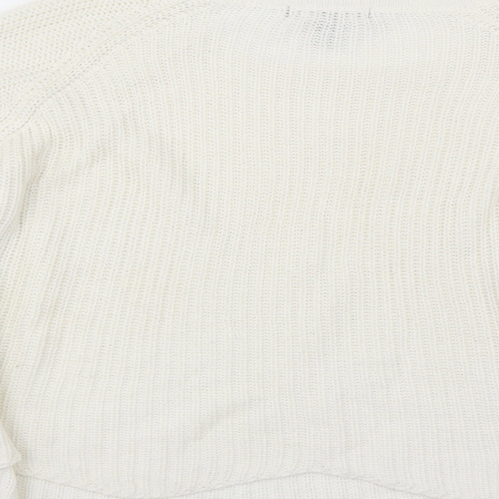 New Look Womens White Pullover Jumper Size L