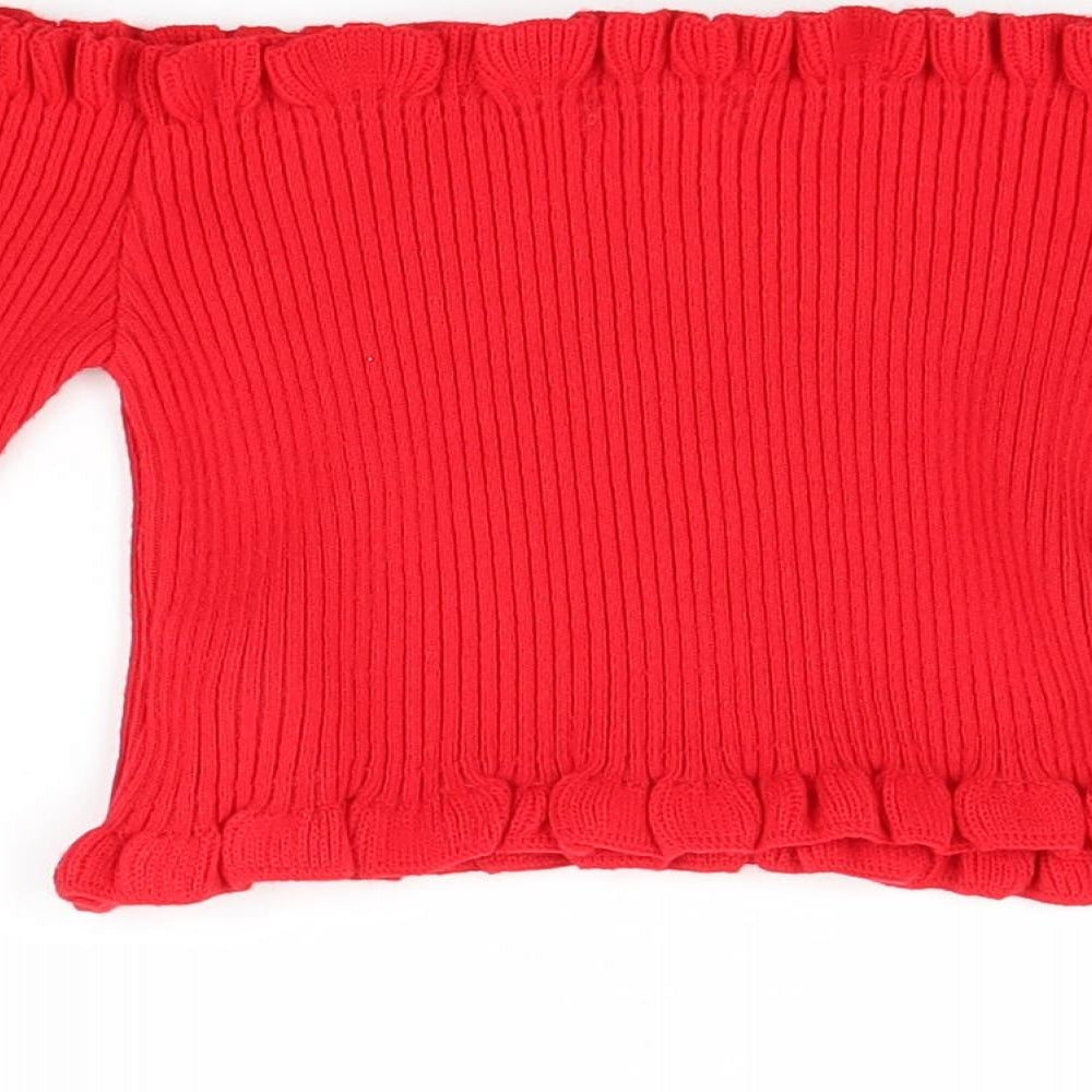 New Look Girls Red Pullover Jumper Size 14 Years - crop top