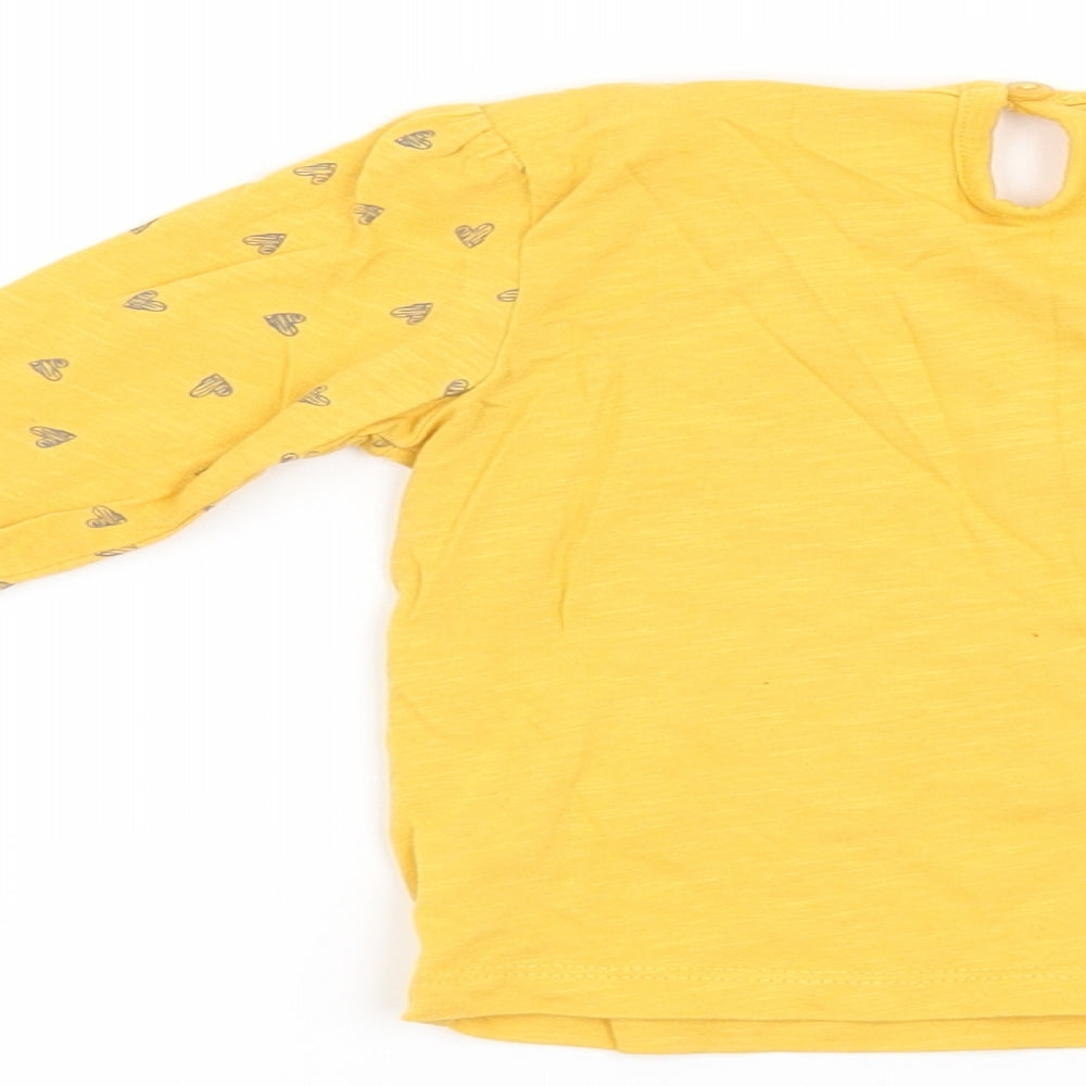 Matalan Girls Yellow Basic T-Shirt Size 9-12 Months - Lovely Cute
