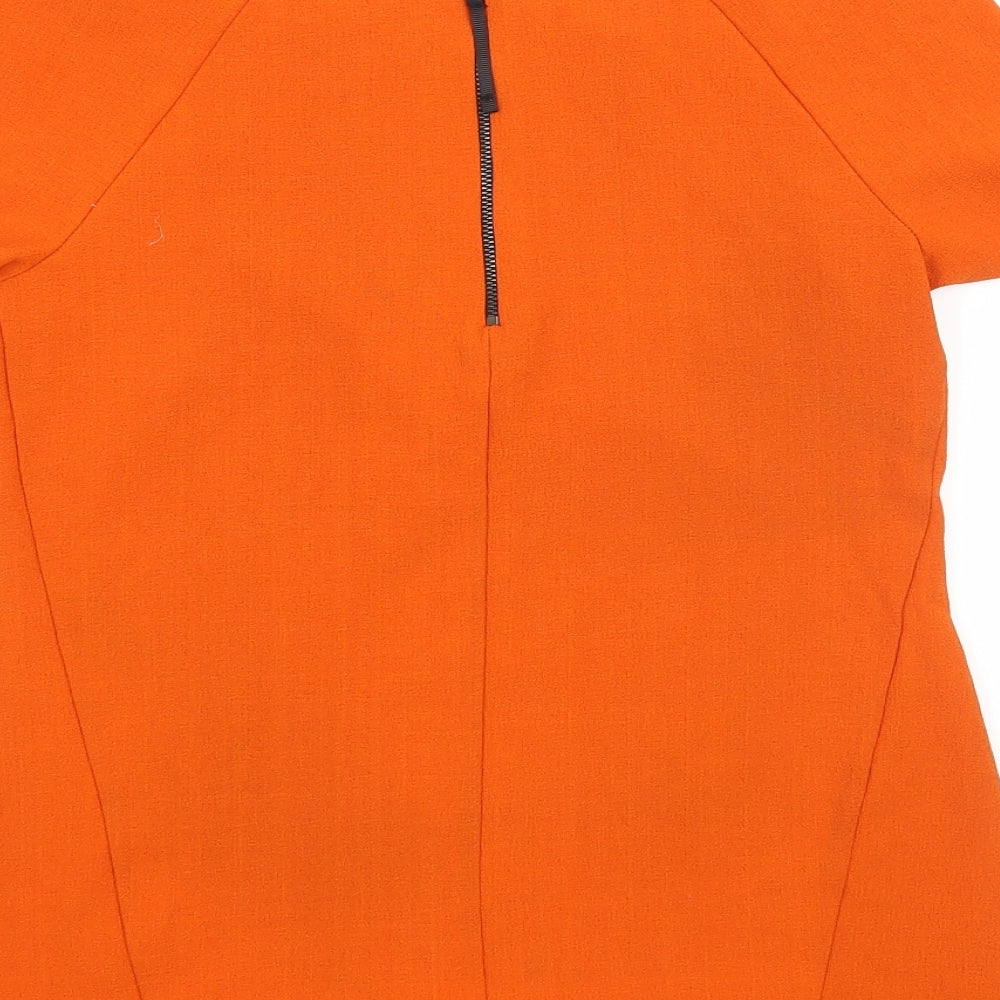 Topshop Womens Orange Basic Blouse Size 8