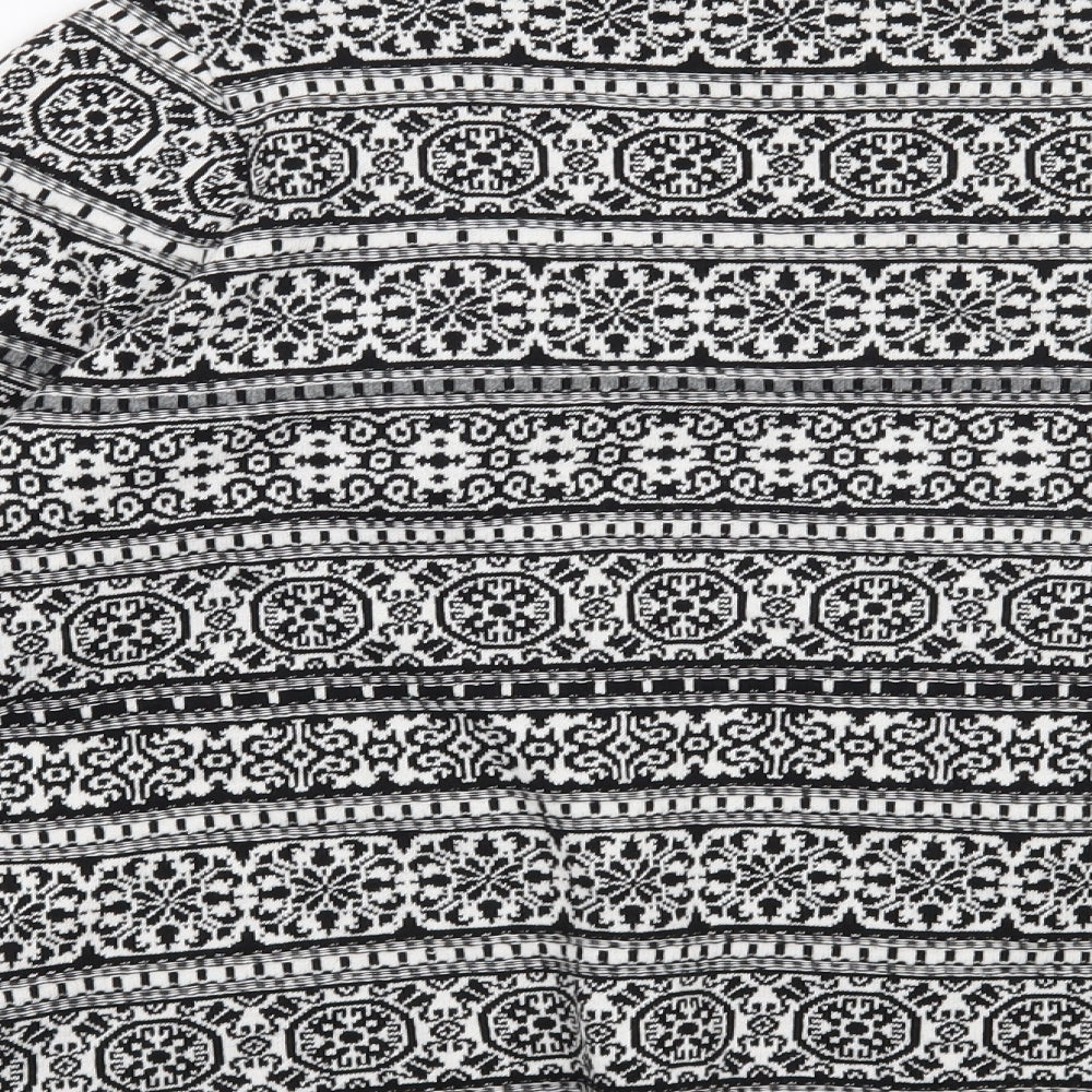F&F Womens Black Geometric Cardigan Jumper Size 14