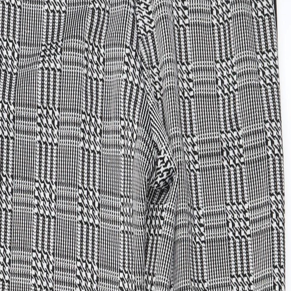 Cameo Rose Womens White Check Trousers Size 8 L24 in