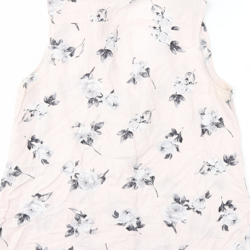 New Look Womens Pink Floral Basic Blouse Size 12