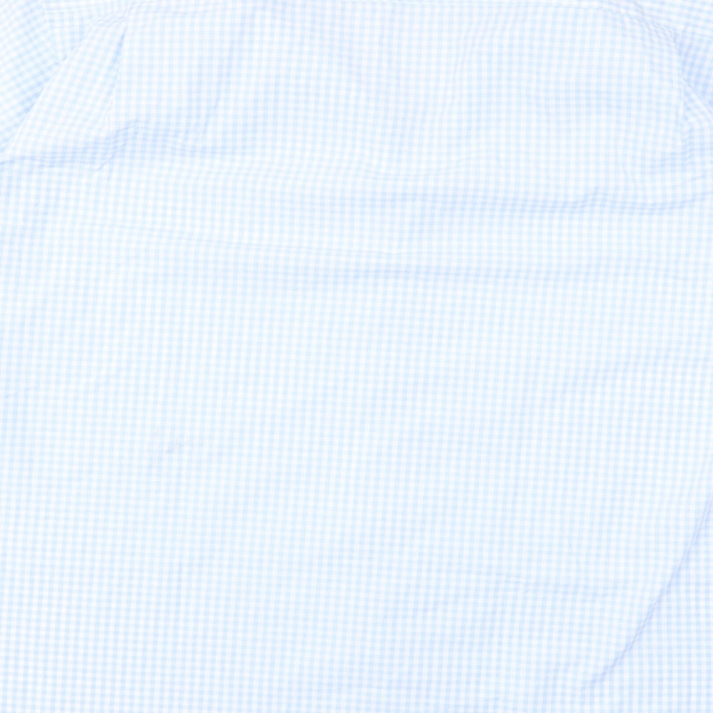 Cedar Wood State Mens Blue Check Button-Up Size 17.5