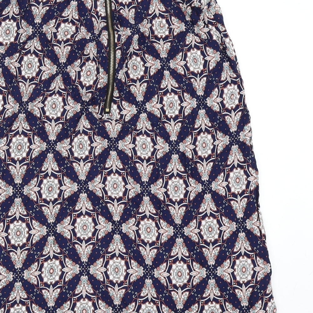 MiM Womens Blue Geometric Shift Size M