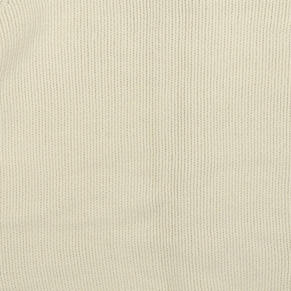 Preworn Womens White Knit Cardigan Jumper Size 14