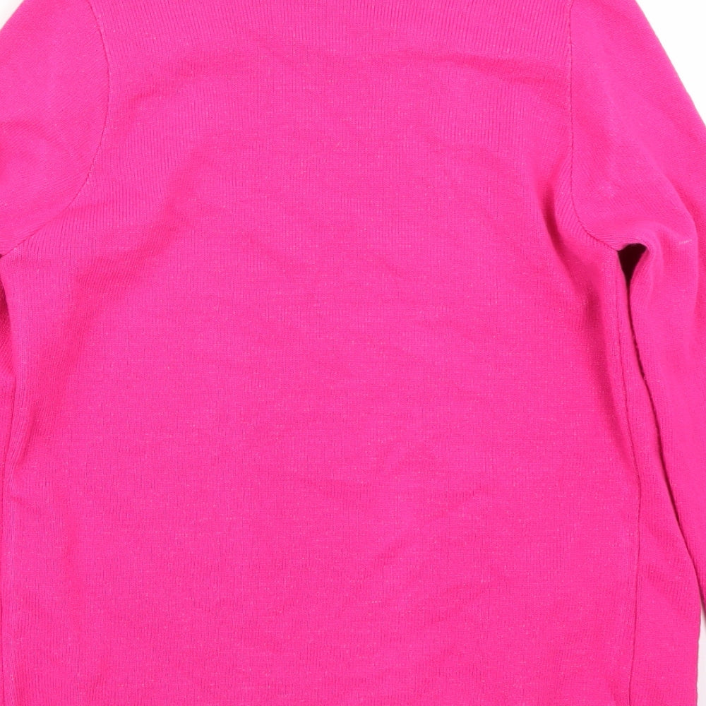 Classics Womens Pink Striped Cardigan Jumper Size M