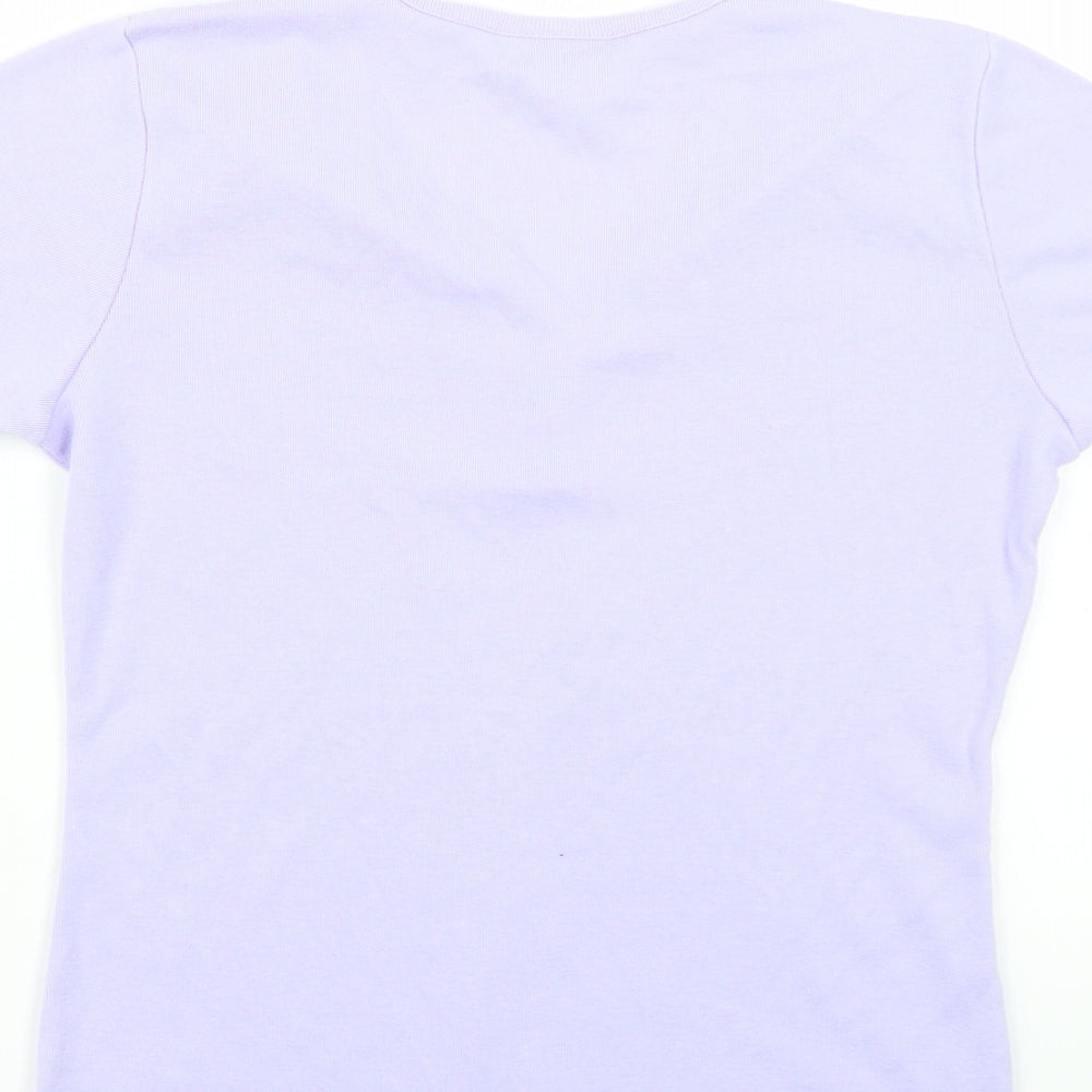 Classic Womens Purple Basic T-Shirt Size S