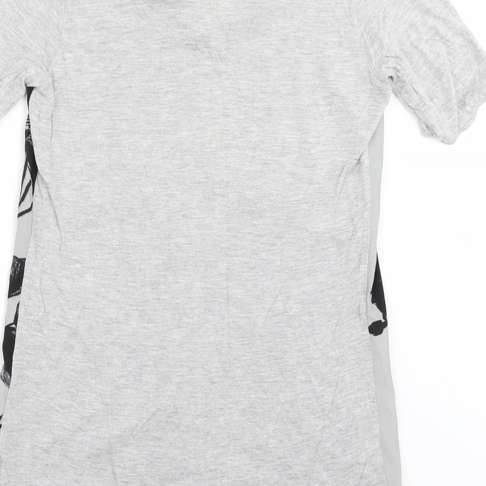 NEXT Womens Grey Floral Basic T-Shirt Size 10