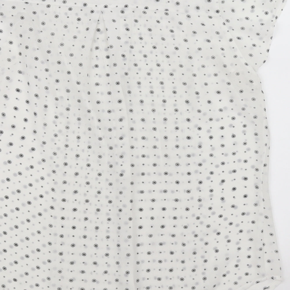 H&M Womens White Geometric Basic Blouse Size 36