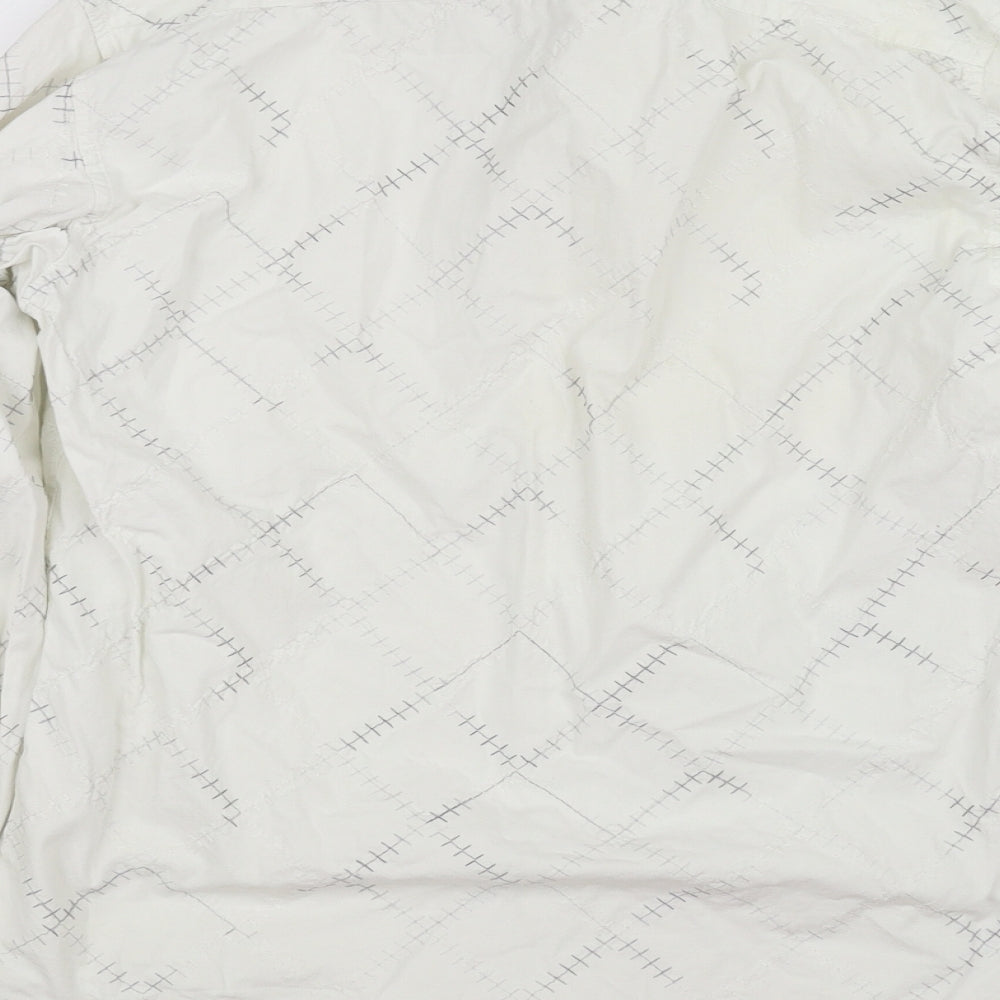 Burton Mens White Check Button-Up Size S