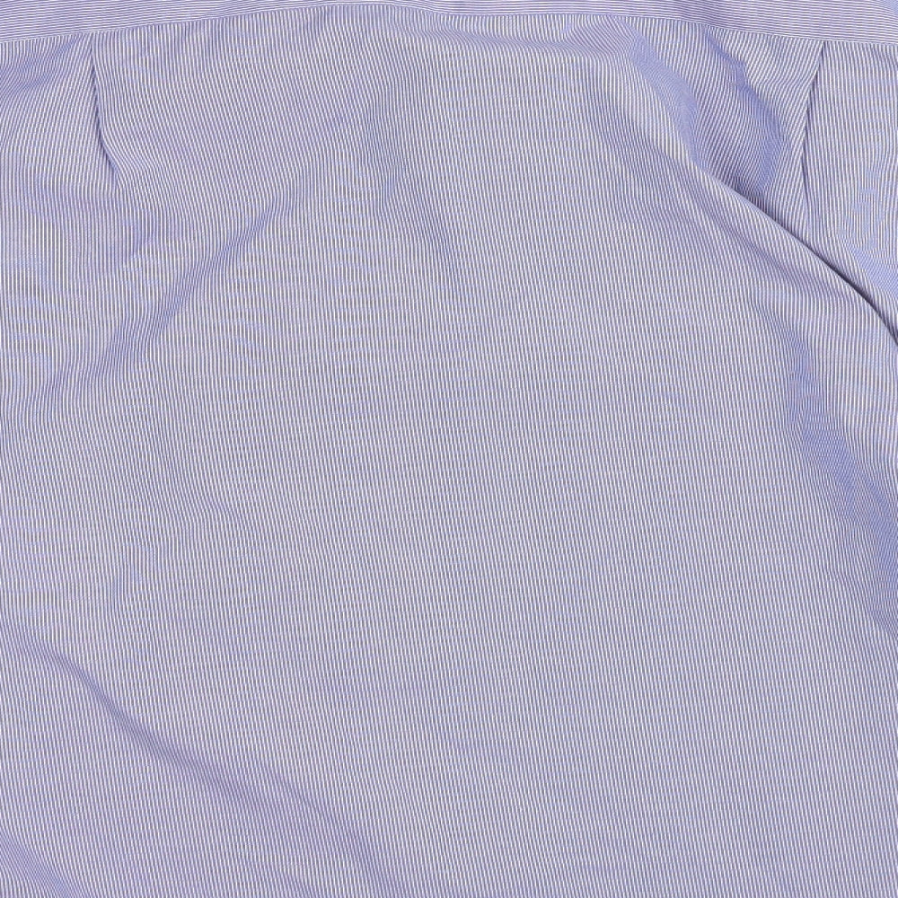 giust uomo Mens Blue Striped Button-Up Size 42