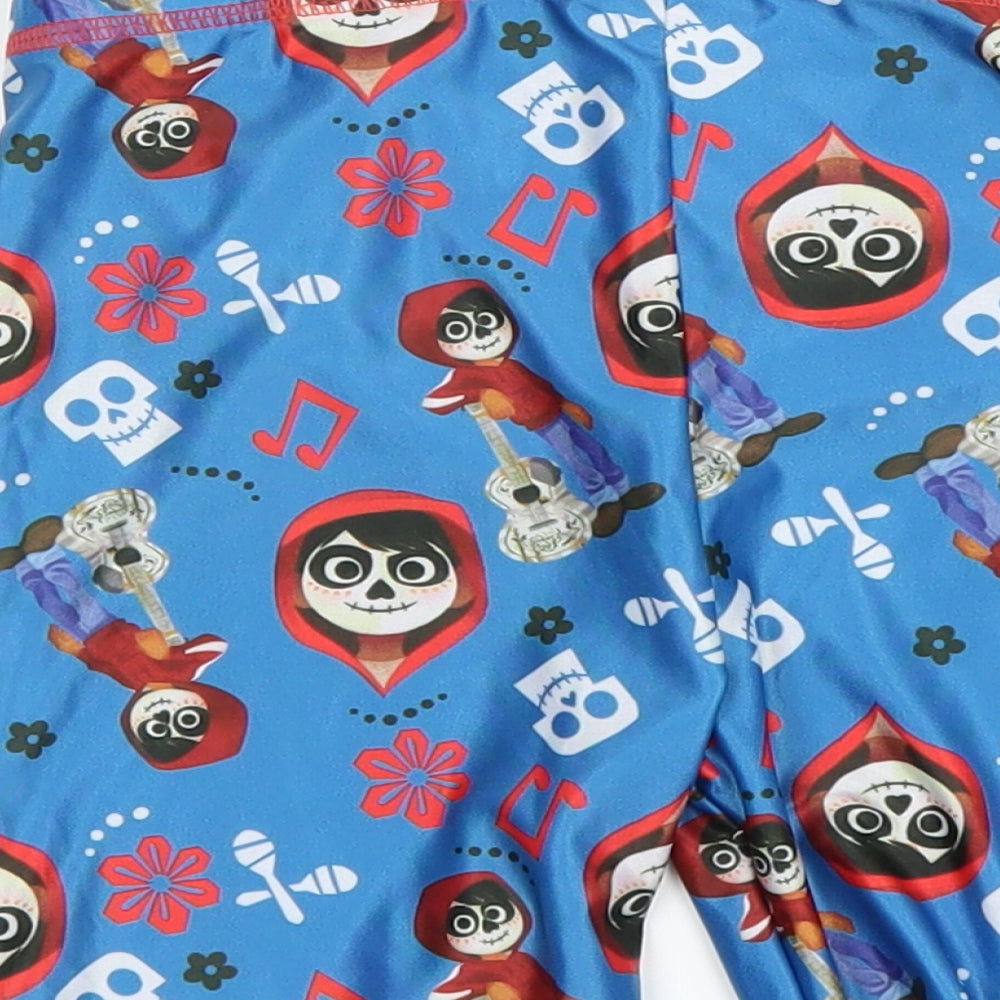 Disney Boys Blue Solid Sleep Shorts Size 7-8 Years - pixar