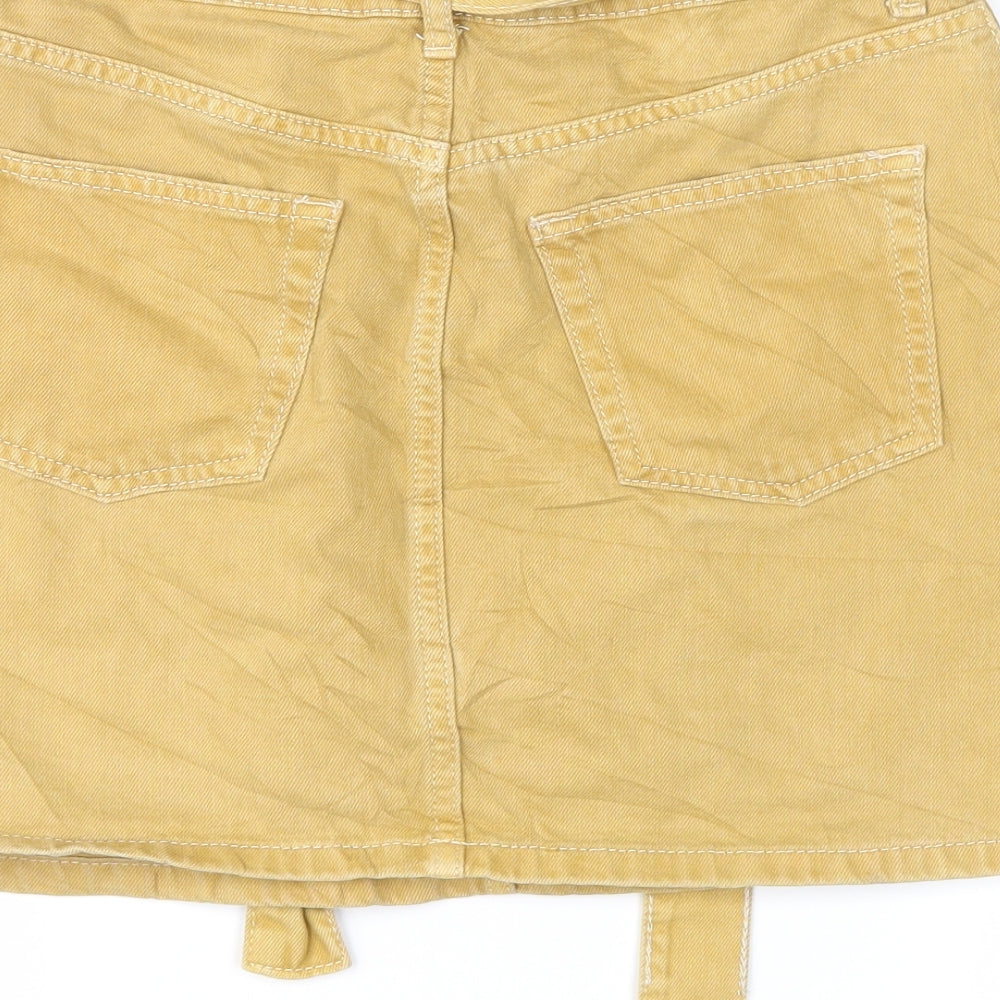 denim co Womens Yellow Mini Skirt Size 8