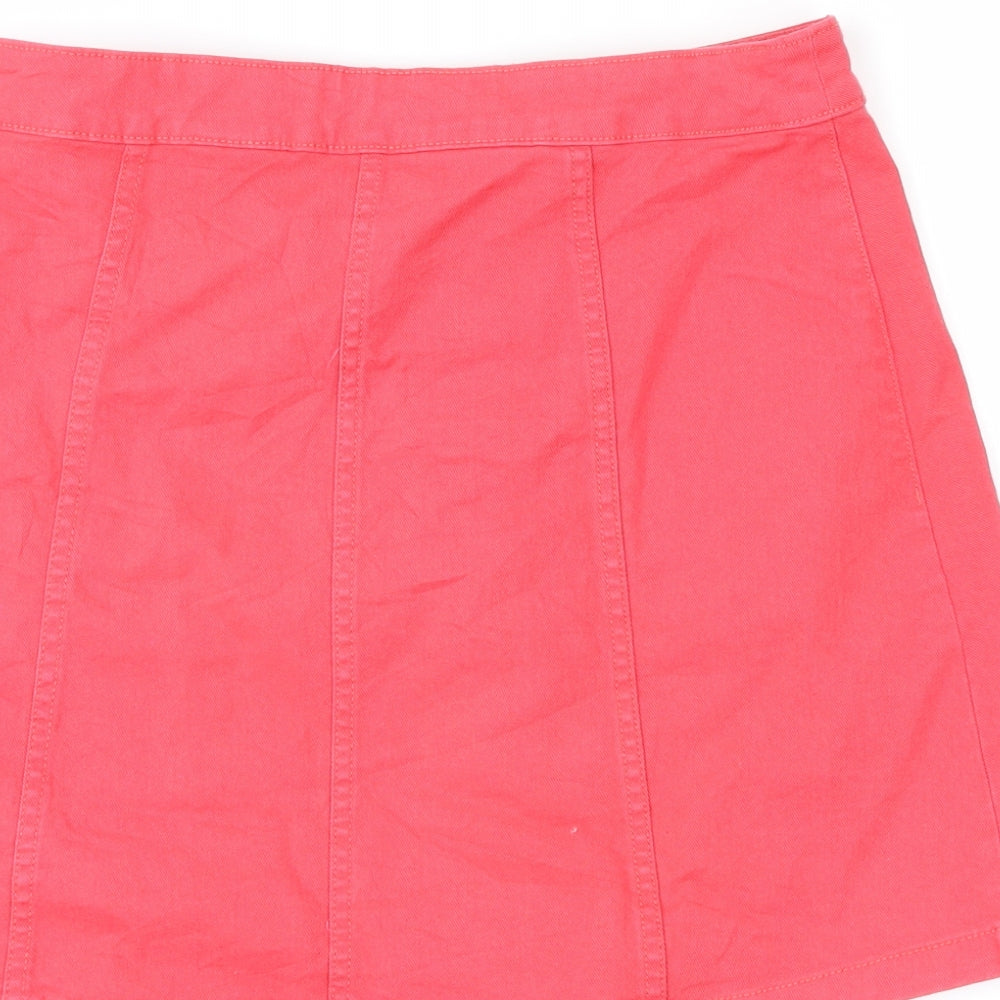 H&M Womens Red Cargo Skirt Size 6