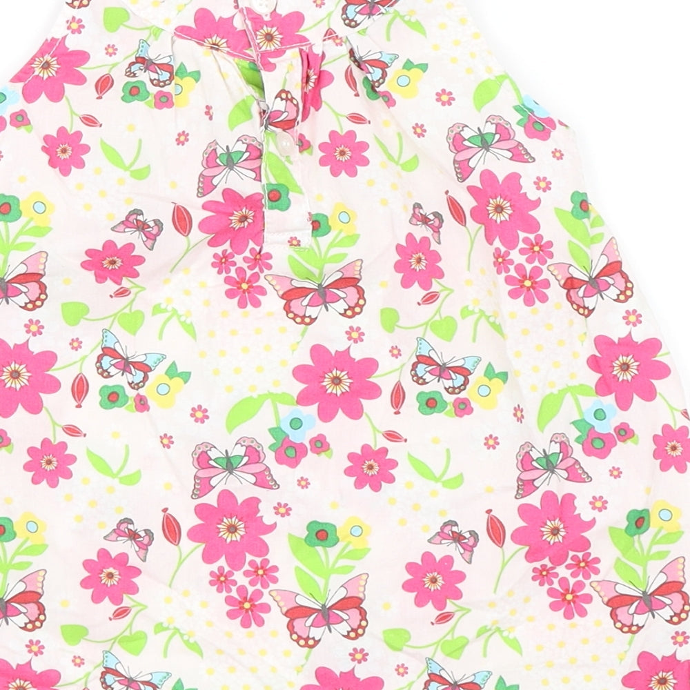 H&M Girls Pink Floral A-Line Size 9-12 Months
