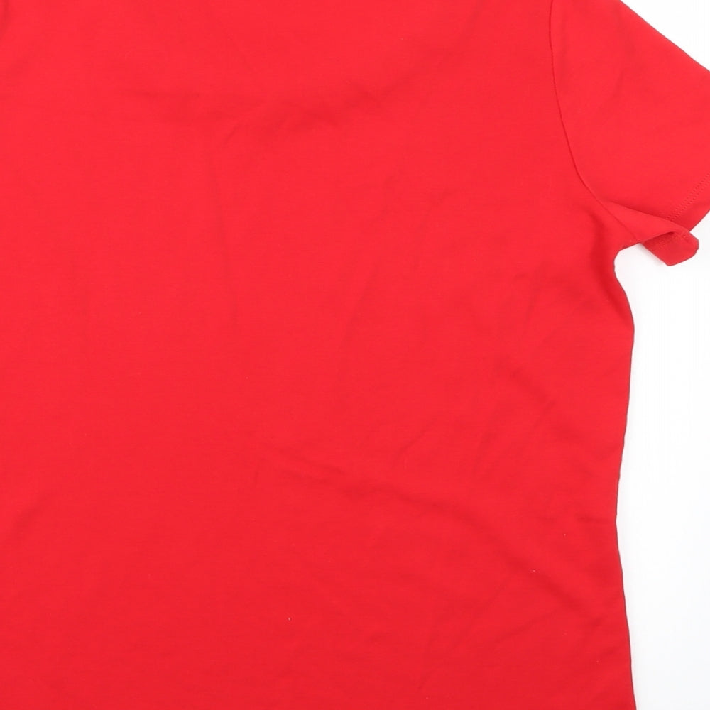 Anna Rose Womens Red Basic T-Shirt Size L