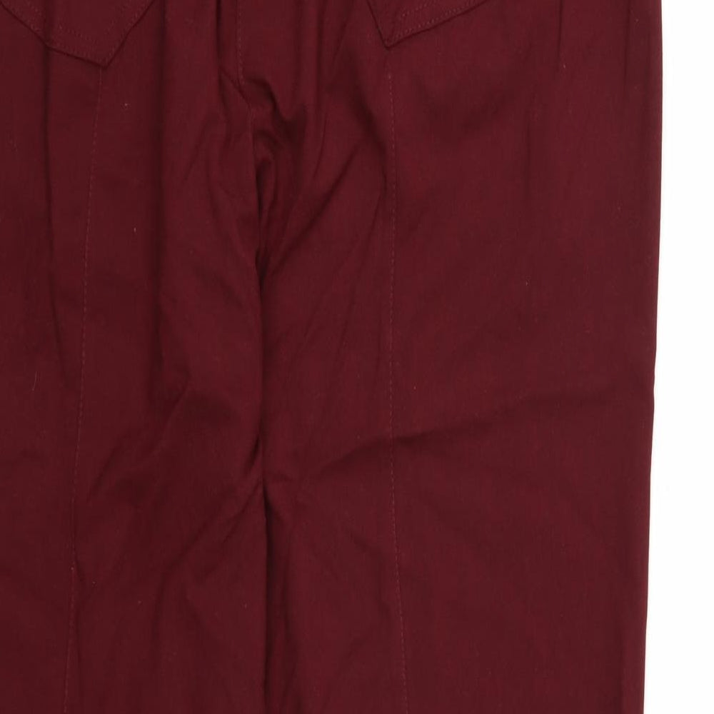WOW Womens Brown Trousers Size 18 L27 in - Burgundy