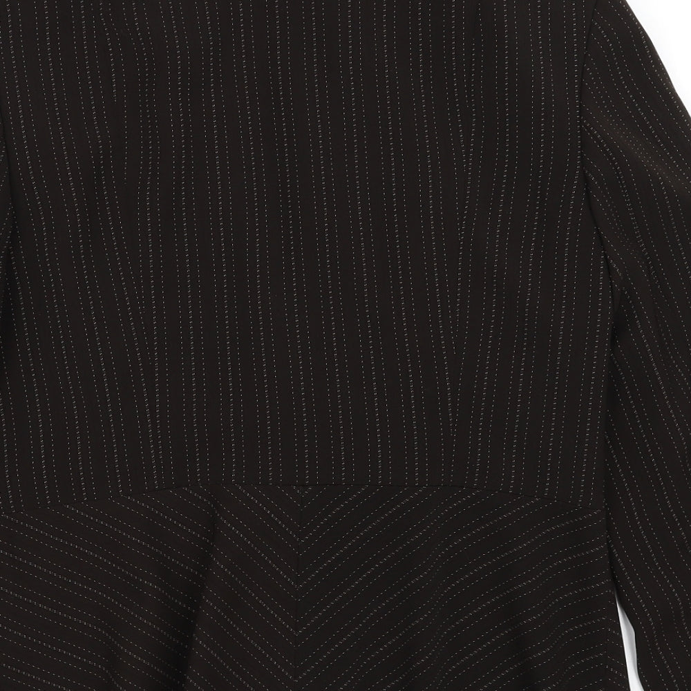 NEXT Womens Brown Striped Jacket Blazer Size 14