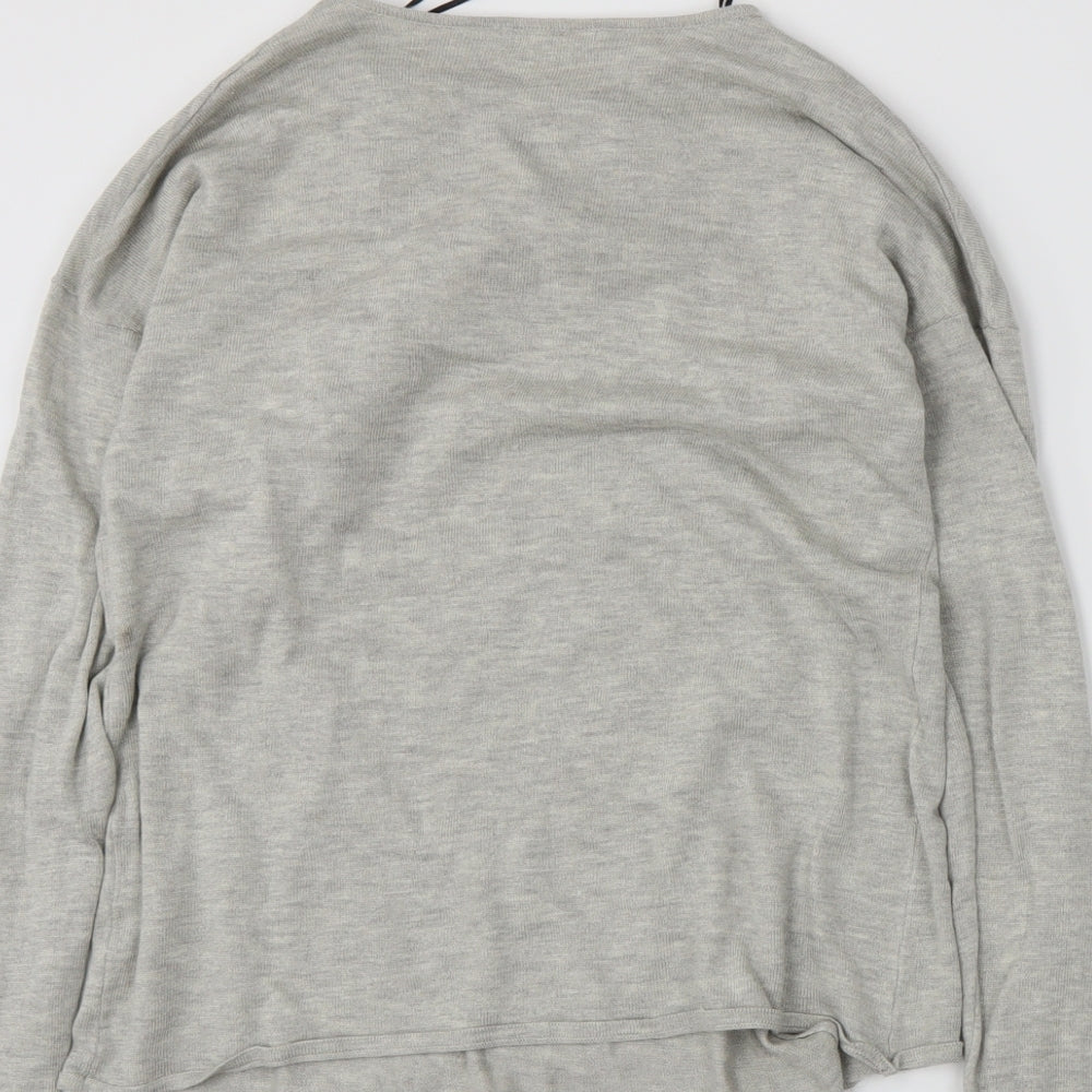 H&M Womens Grey Knit Cardigan Jumper Size 6