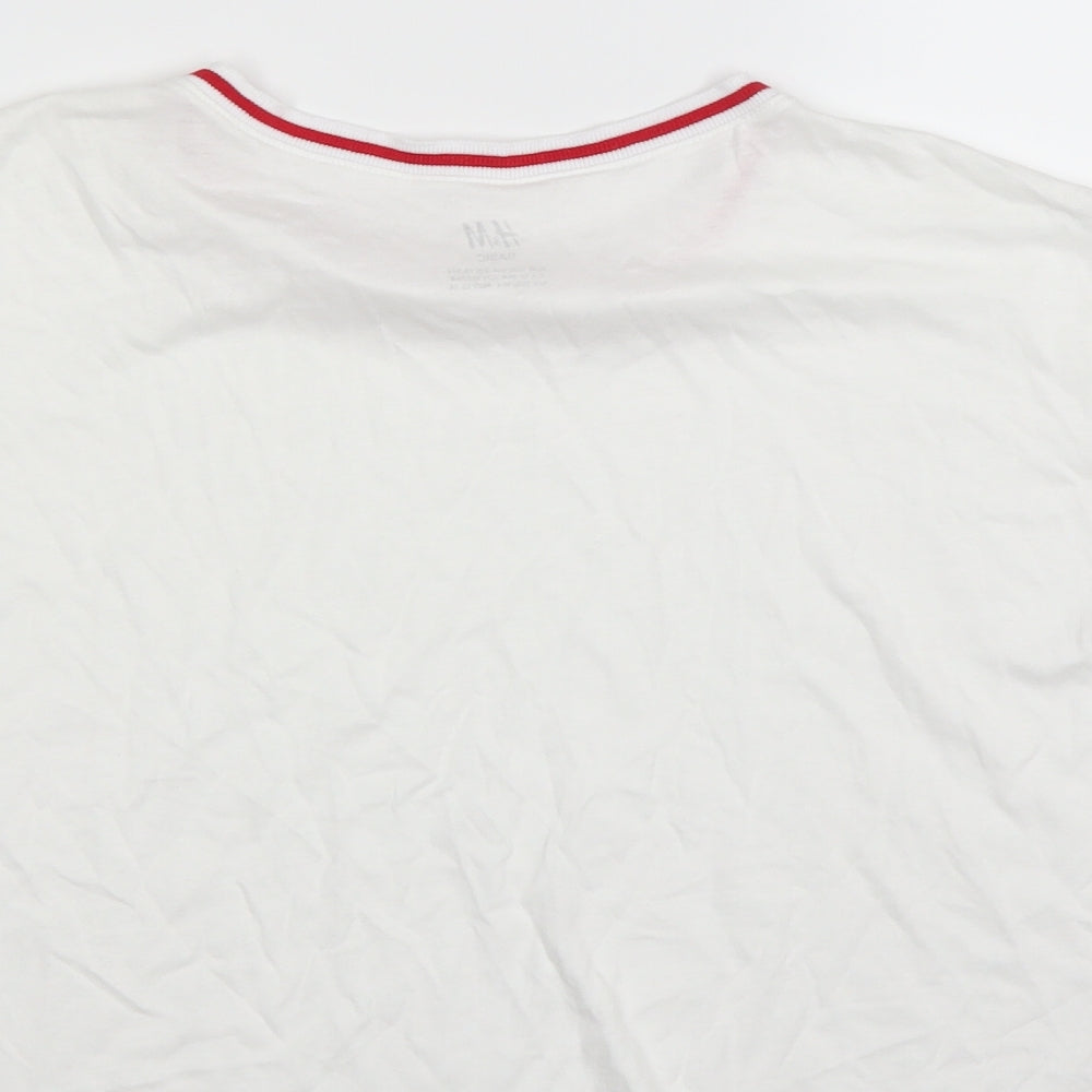 H&M Girls White Cropped T-Shirt Size 12-13 Years