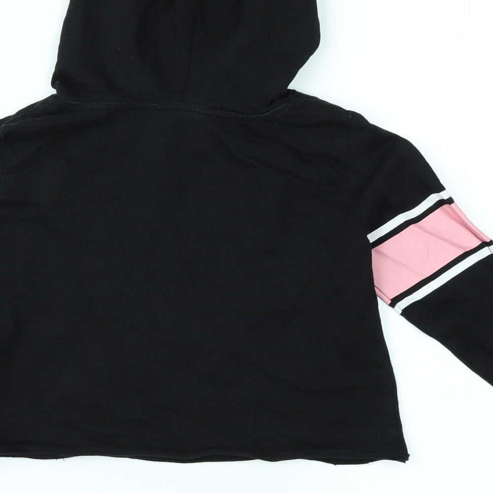 H&M Girls Black Pullover Hoodie Size 11 Years