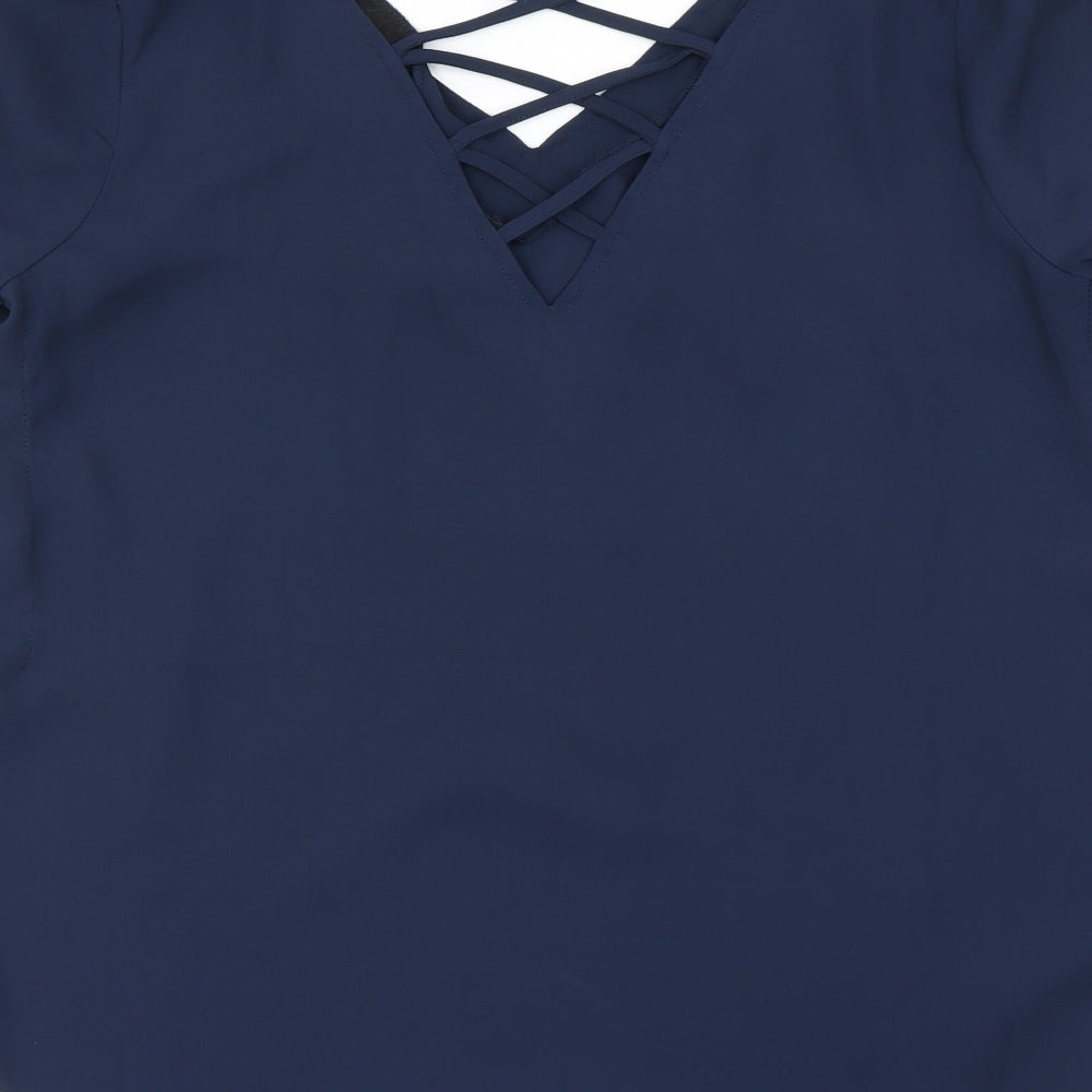 Atmosphere Womens Blue Basic Blouse Size 8