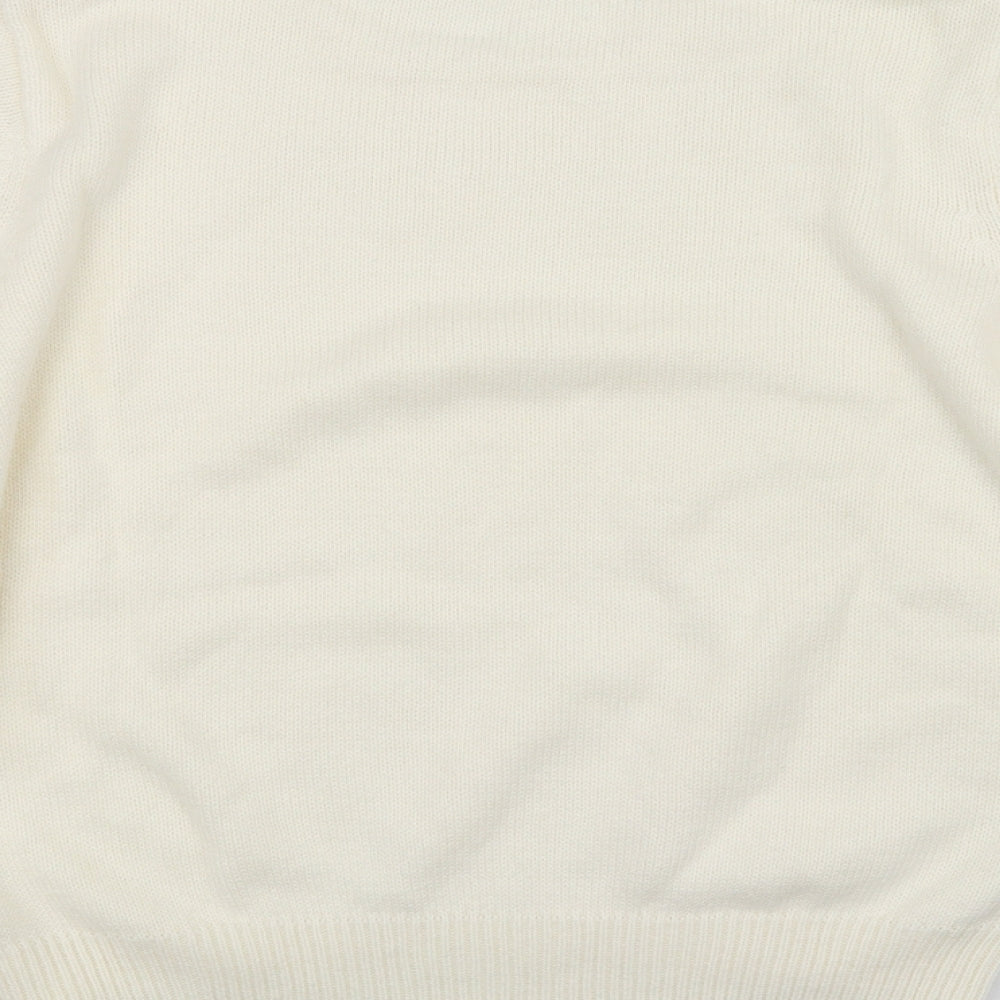 Berkertex Womens White Floral Pullover Jumper Size 16